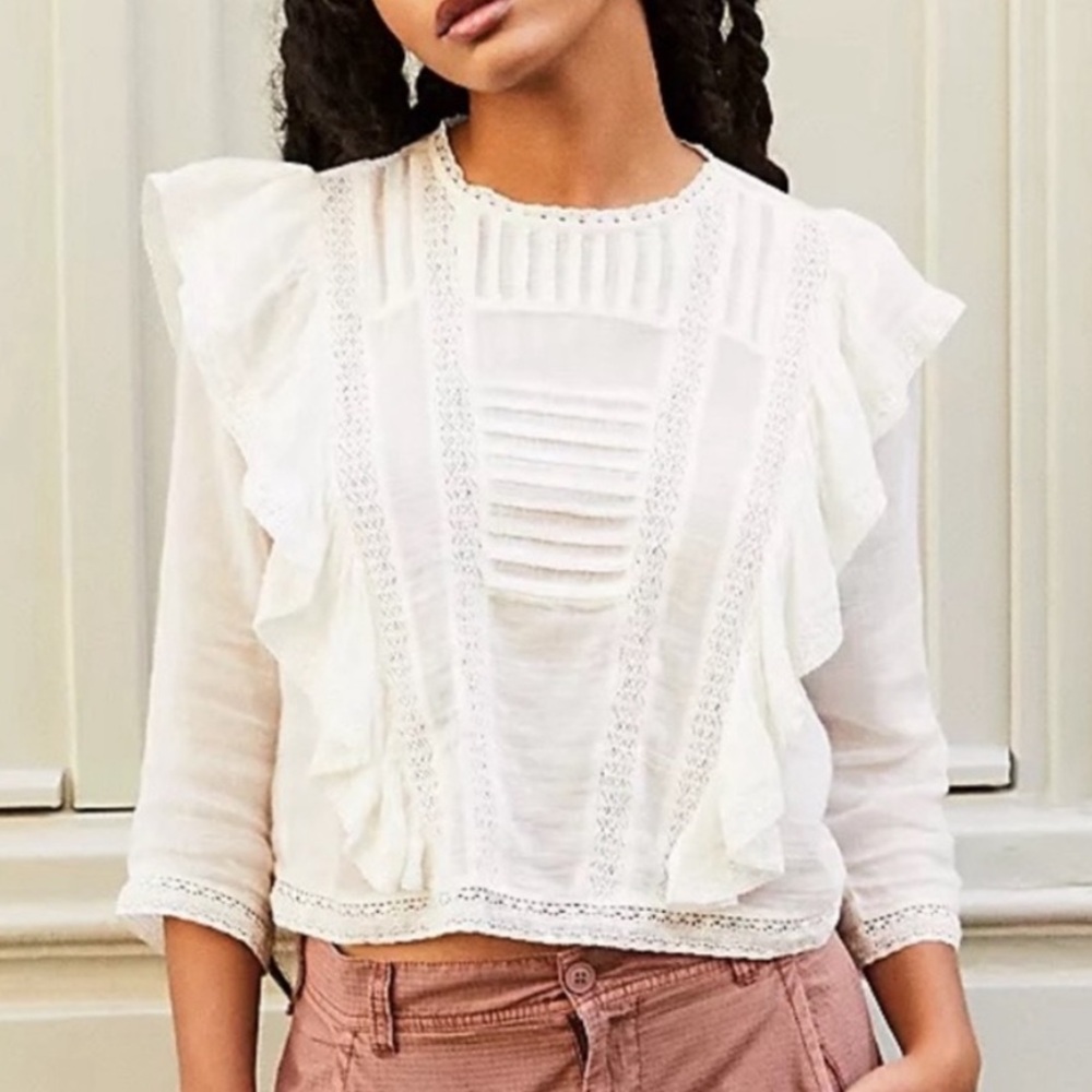 Free People Jasmine Ruffle Top in Medium